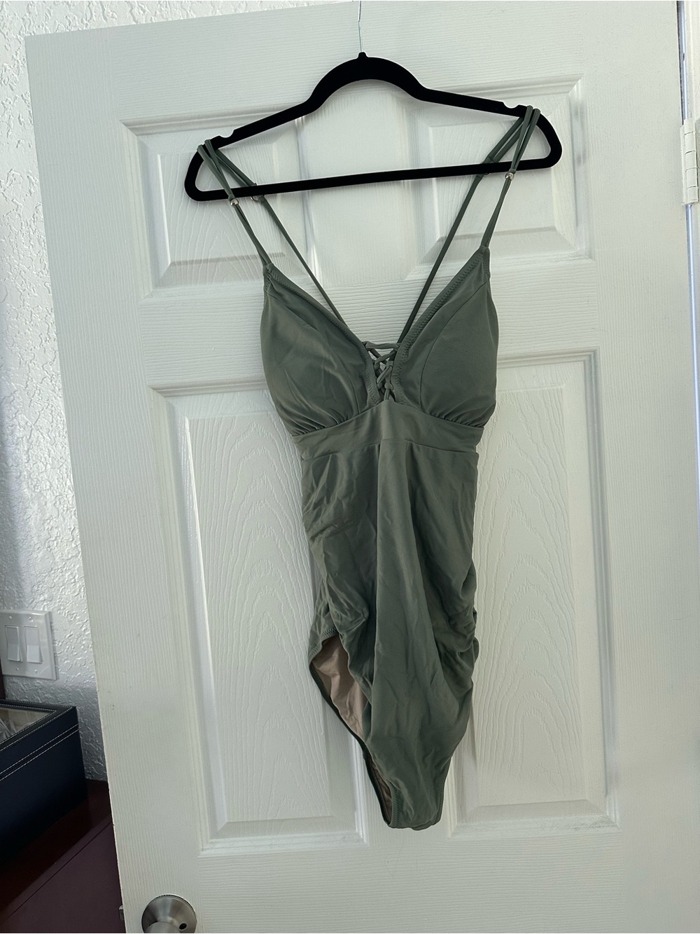 A Pea in the Pod Olive Green One-Piece Maternity Swimsuit